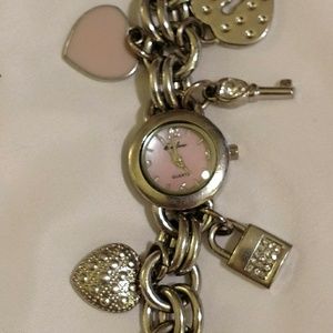 Stainless steel Wrist Watch/ Charm bracelet